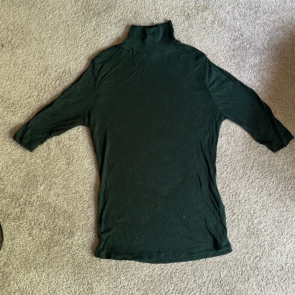 Topshop slight cropped mock neck shirts.